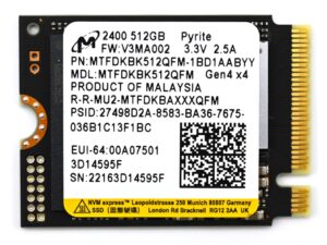 MICRON M.2 NVMe 512GB SSD (03Y)